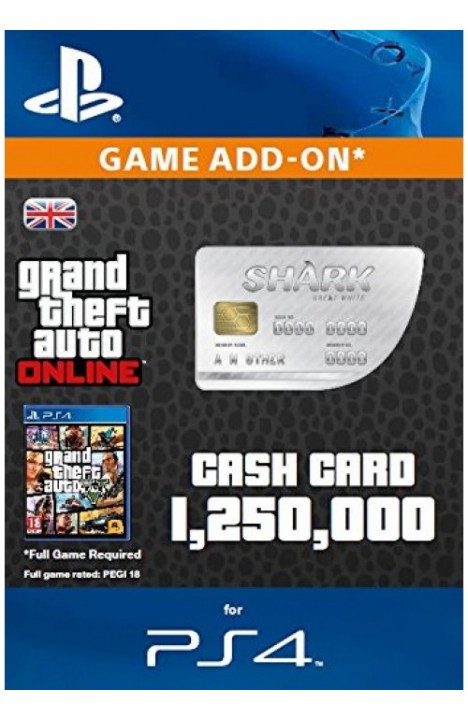 Grand Theft Auto Online (GTA V 5): Great White Shark Cash Card PS4